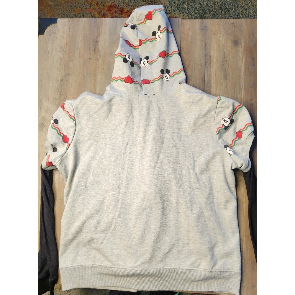 Disney Mickey Mouse Rainbow  Hearts Long-sleeve Hoodie Juniors Plus 3X Pre-owned - Picture 3 of 4